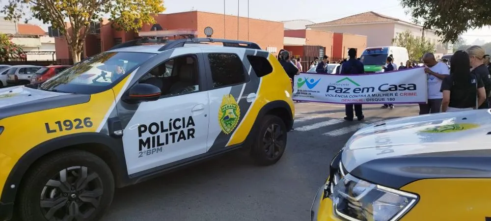 Patrulha Maria da Penha do Segundo Batalhão da Polícia Militar participou do evento em prol da defesa da mulher. Foto: Divulgação