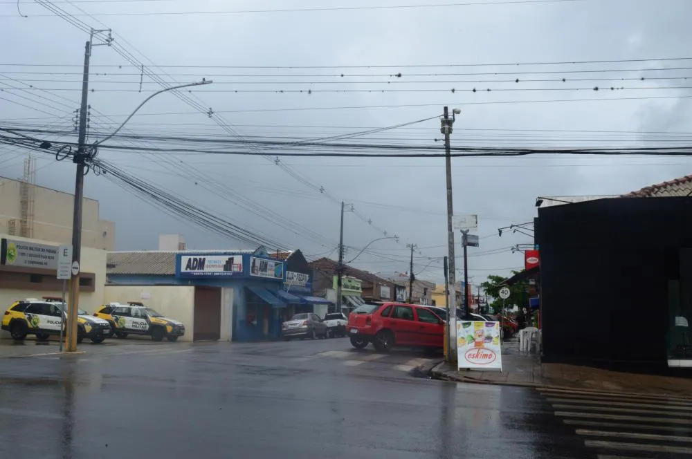 Centro de Wenceslau Braz em dia de chuva. Foto: Arquivo Folha Extra