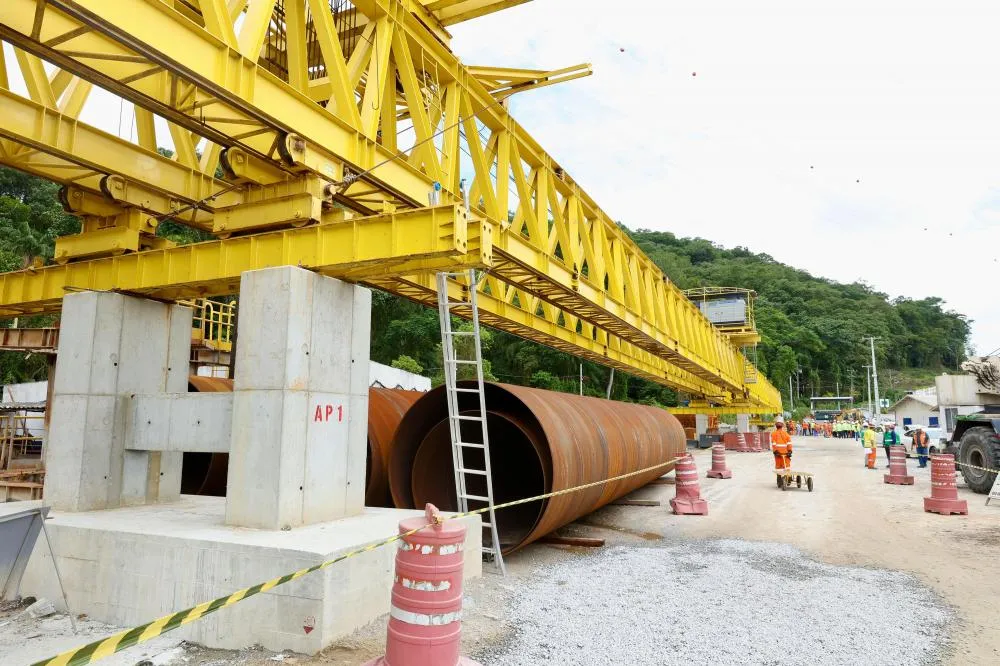 Com avanços na estrutura, Ponte de Guaratuba alcança 35,3% de execução Foto: Rodrigo Felix/SEIL