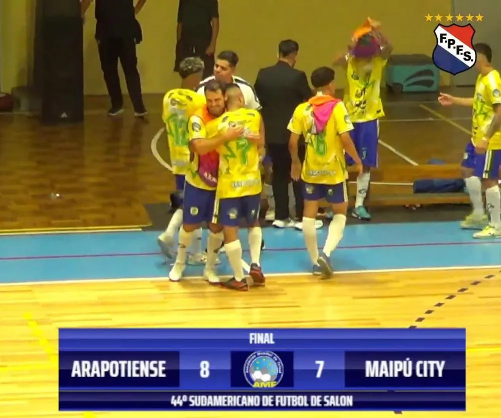 Seleção Arapotiense vence o primeiro jogo representando o Brasil no Campeonato Sul-Americano. Foto: Print da transmissão do ALTOS TV