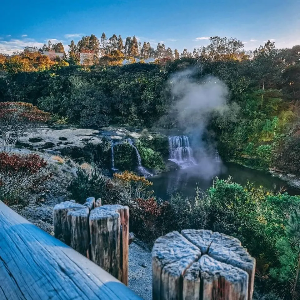 Parque Linear de Jaguariaíva em dia de frio extremo no ano de 2021. Foto: Divulgação