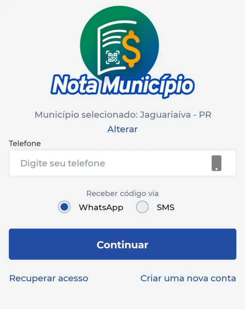 Página inicial do aplicativo. Foto: Captura de Tela
