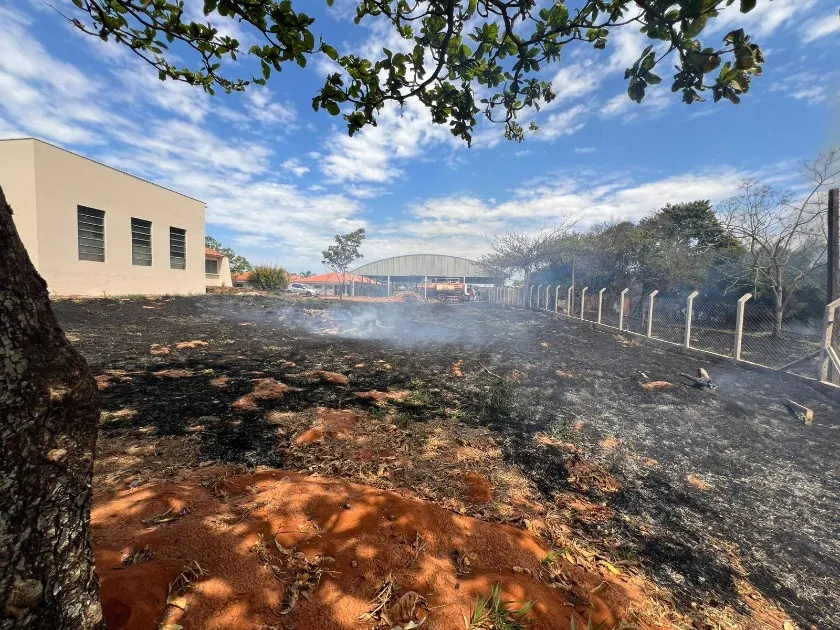 Grande parte do terreno foi atingida pelas chamas. Foto: Claubinho/Bora Ver