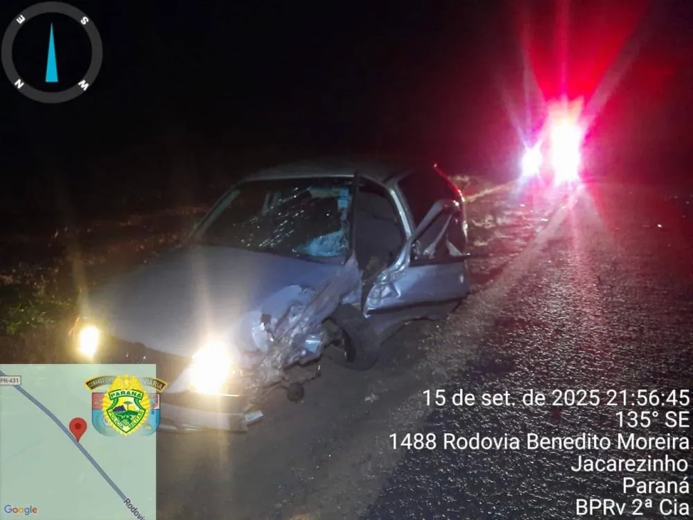 Acidente aconteceu no km51 da PR-431. Foto: PRE
