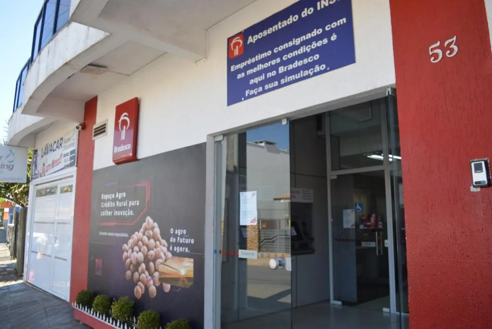 Agência do Banco Bradesco em Wenceslau Braz. Foto: Folha Extra