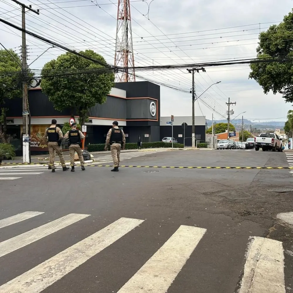 Informações apontam que o explosivo foi colocado no prédio da Cooperativa Cresol. Foto: Divulgação/JNN