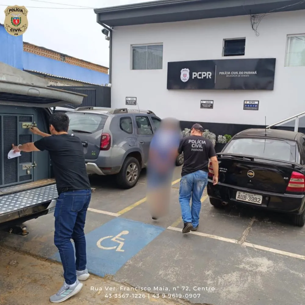 Suspeito foi preso nesta terça-feira (07) pela Polícia Civil de Sengés. Foto: Polícia Civil de Sengés