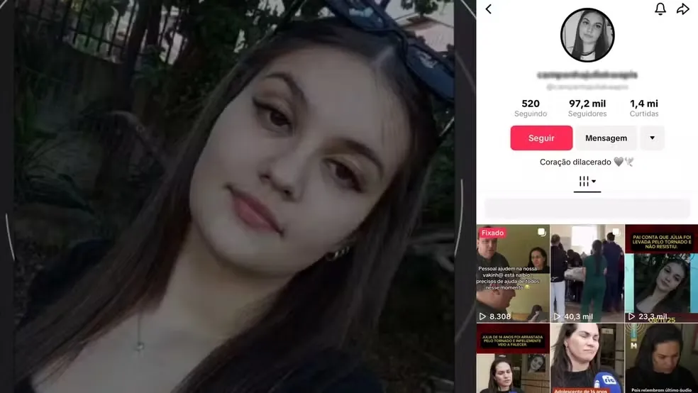 Golpistas estão divulgando uma vaquinha falsa com a premissa de arrecadar dinheiro para a família da adolescente Julia Kwapis. Foto: Reprodução