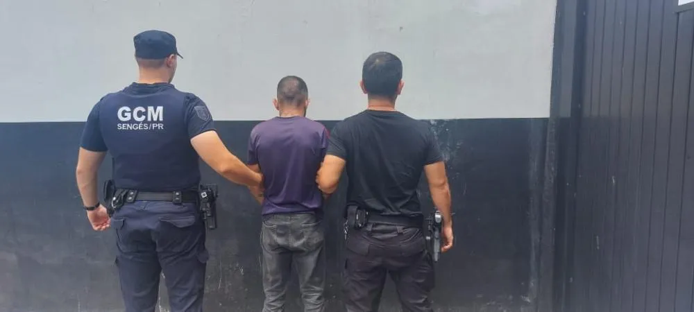 Homem foi preso e encaminhado à Cadeia Pública de Sengés. Foto: GCM