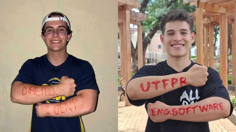 João Pedro Brodowski da Silva e Gustavo José Gonçalves Rodrigues de Melo estão entre os alunos do CESP que se destacaram com aprovações em universidades do Paraná. Fotos: Arquivo Pessoal
