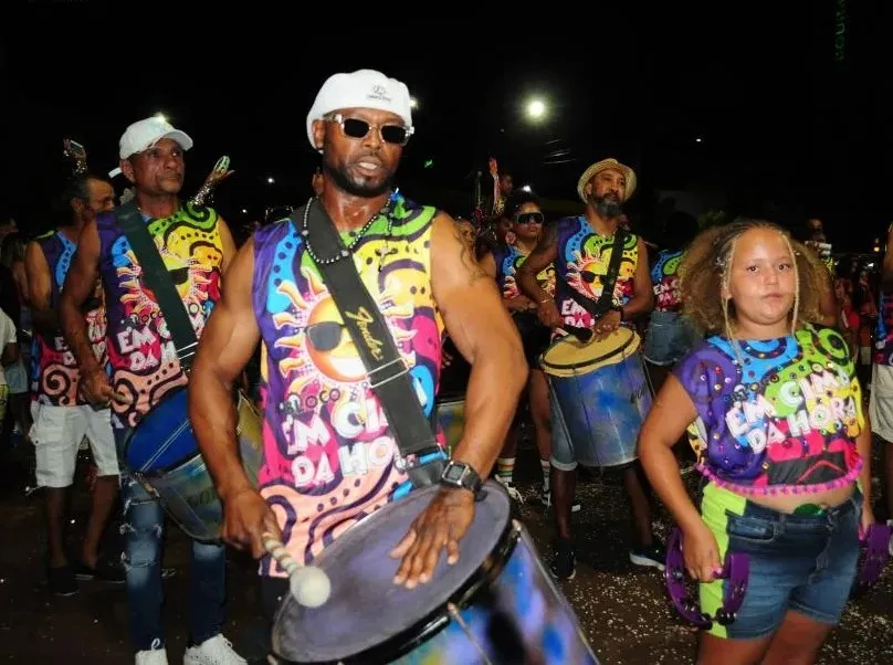 Bateria do Bloco Em Cima da Hora no Carnaval de 2025, em Cambará. Foto: Carlos Roberto Francisquini/Arquivo Jornal Circulando 
