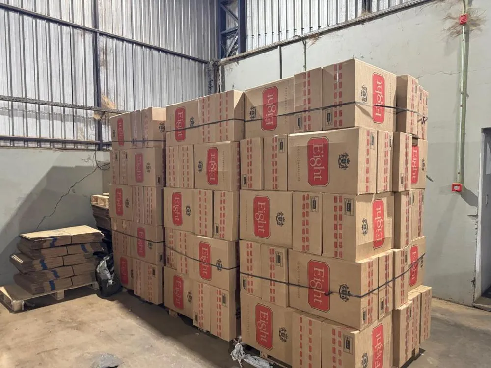 Fábrica de cigarros falsificados fechada no interior de SP. Foto: Divulgação PF