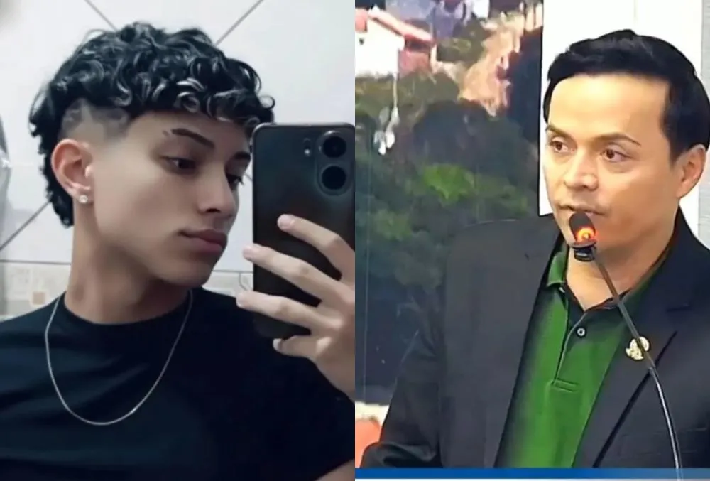 O jovem Vítor Gabriel, vítima das complicações do vape; vereador Serginho Marques. Fotos Divulgação