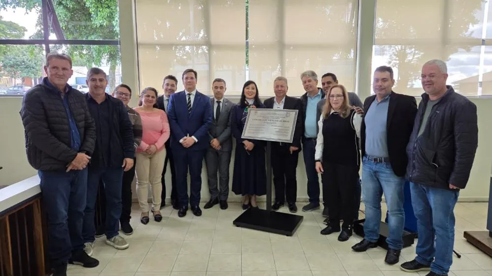 Lançamento da pedra fundamental do novo fórum da comarca de Wenceslau Braz. Foto: Prefeitura de Wenceslau Braz