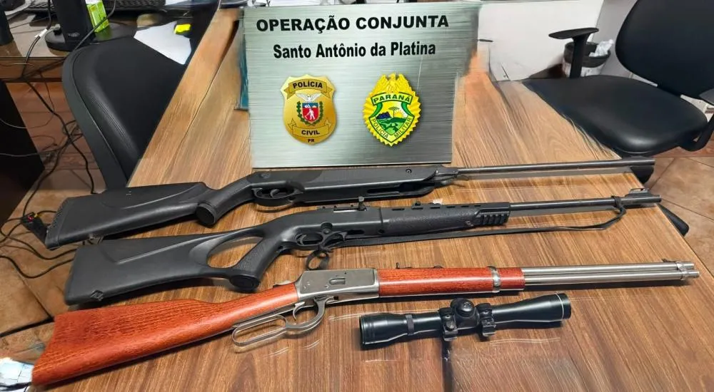Suspeitos são presos com armas e munições no Norte Pioneiro