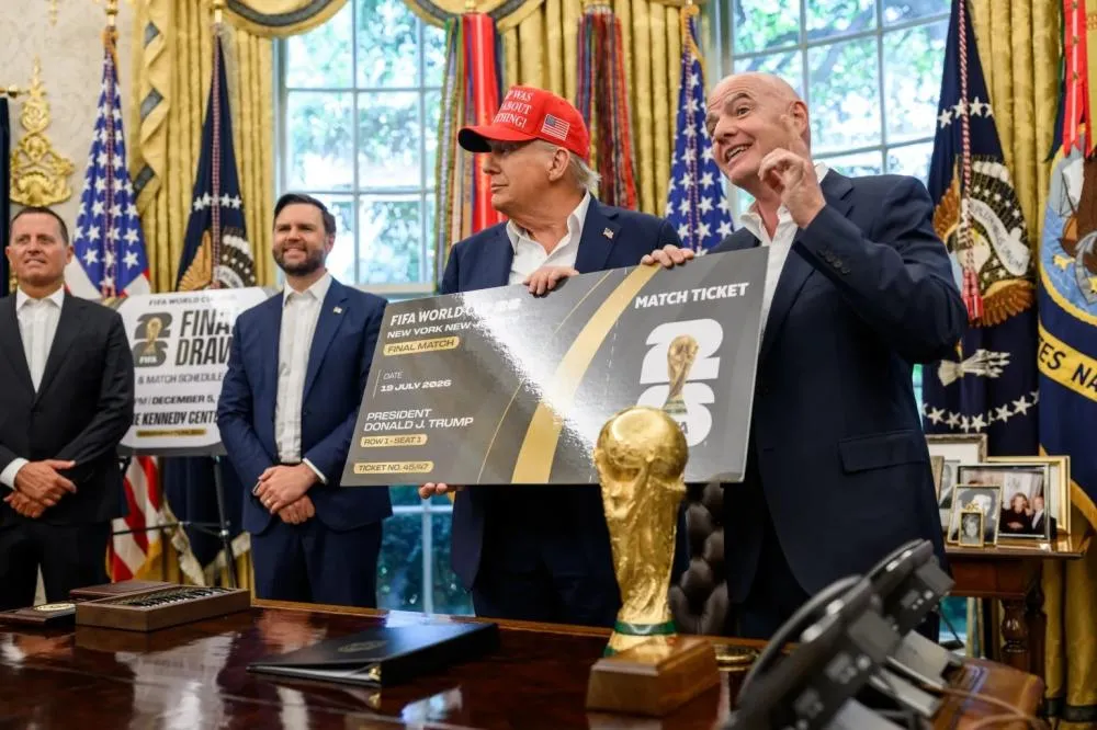 Trump e Gianni Infantino, presidente da Fifa. Foto: Reprodução whitehouse.gov
