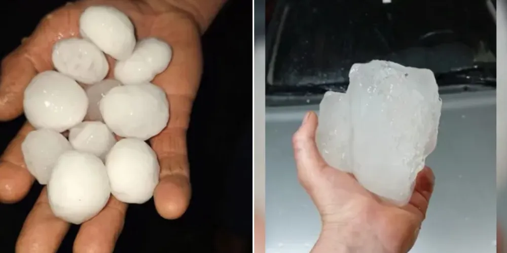 Entre as cidades mais afetadas estão Castro e Tibagi, onde o granizo causou estragos. Foto Divulgação - Portal A Rede