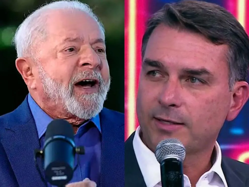 Lula e Flávio Bolsonaro (Reprodução / YouTube)
