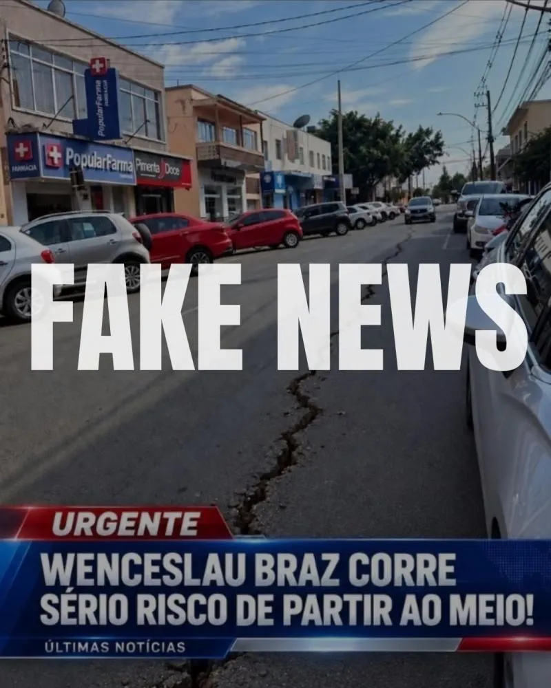 É fake notícia de que Wenceslau Braz está “partindo ao meio”