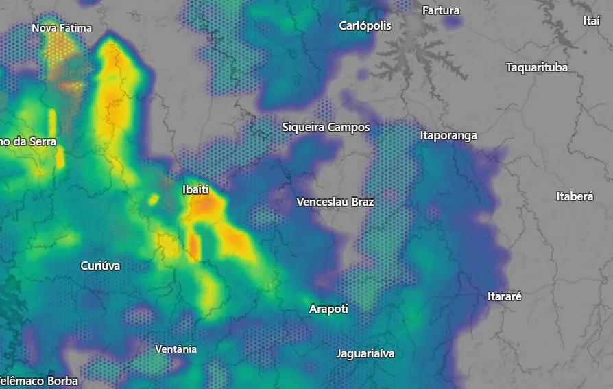 Foto Reprodução Windy Meteorologia