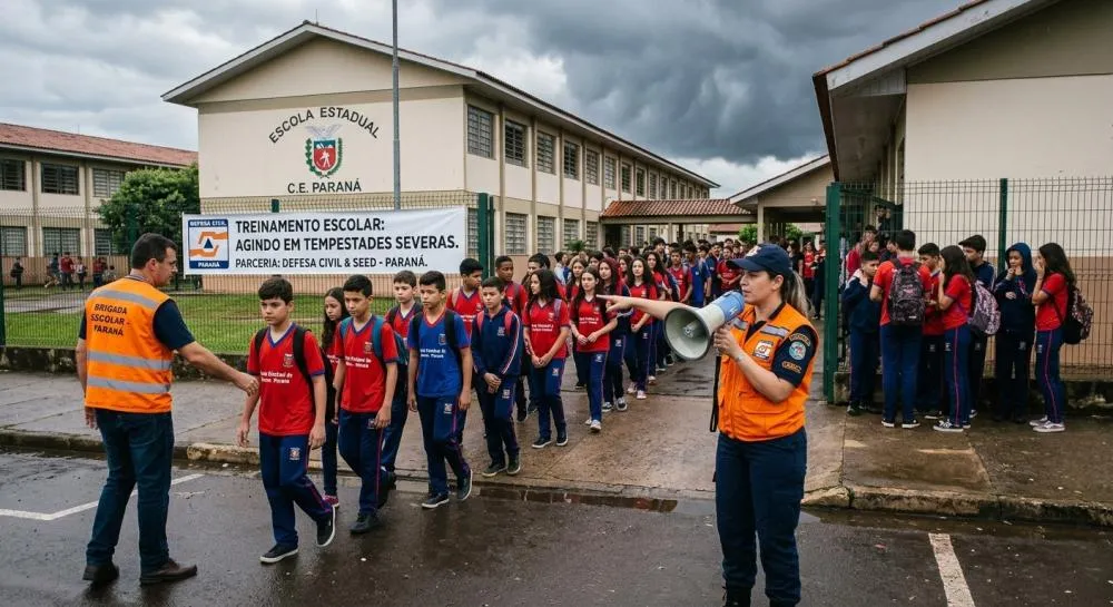 Paraná vai realizar treinamento nas escolas sobre como agir em tempestades severas