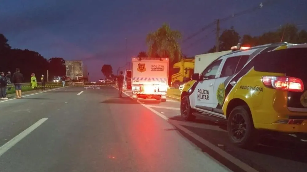 Homem de 53 anos morre após ser atropelado por caminhão nos Campos Gerais