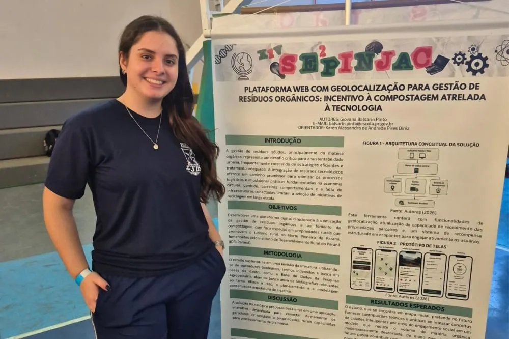 Estudante da região ganha destaque estadual com projeto que transforma lixo em adubo