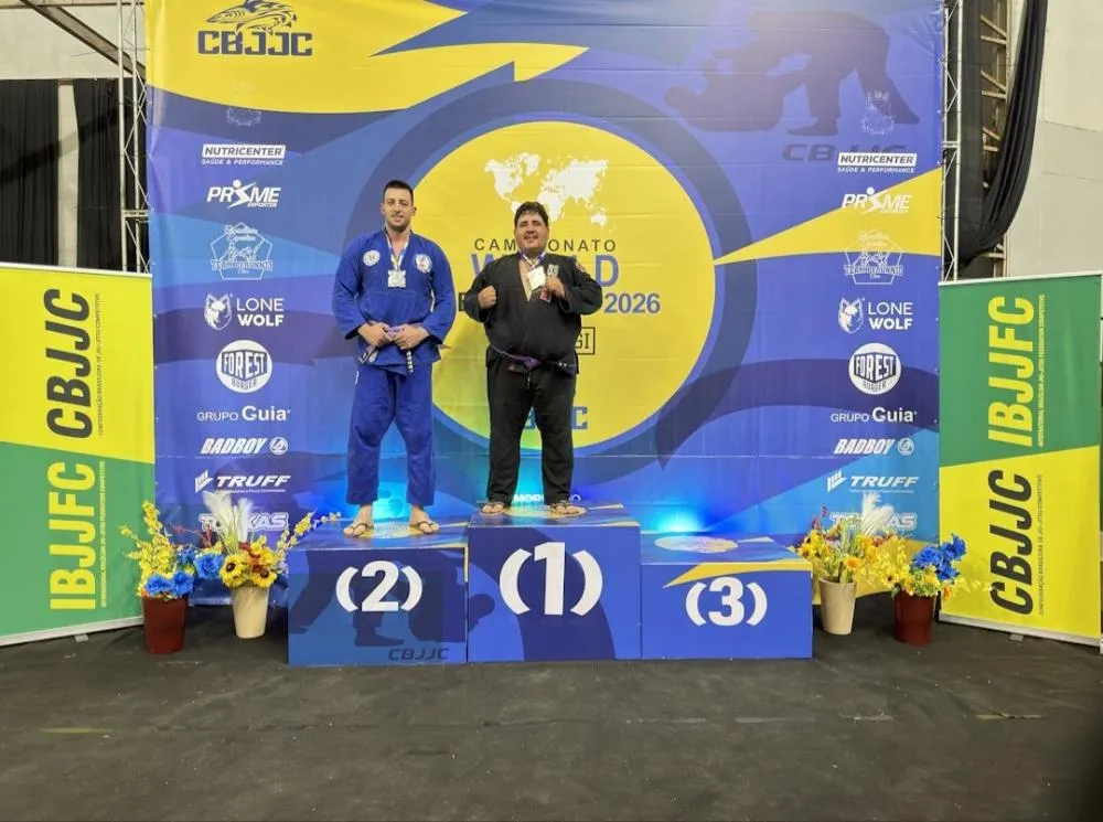 Jadir Mendes: Campeão em sua categoria no Mundial de Jiu-Jitsu, em Brusque (SC). Foto: Divulgação