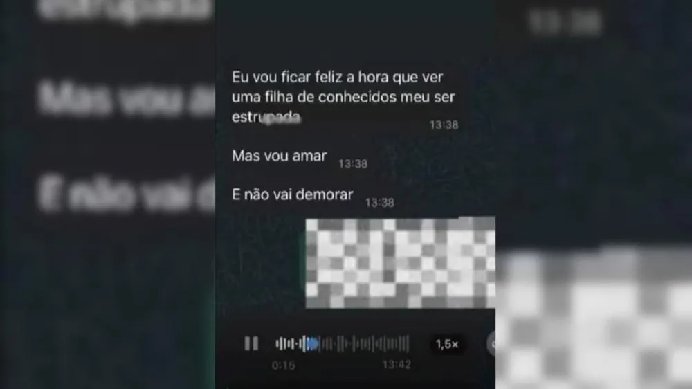 Além do áudio, mensagem também traz manifestação. Foto: Reprodução/BNT Online